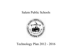 Salem Public Schools Technology Plan 2012