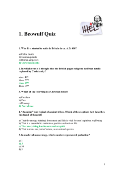 1. Beowulf Quiz