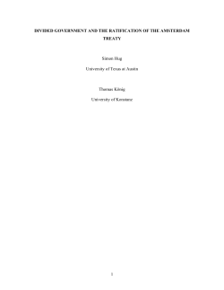 1 DIVIDED GOVERNMENT AND THE RATIFICATION OF THE