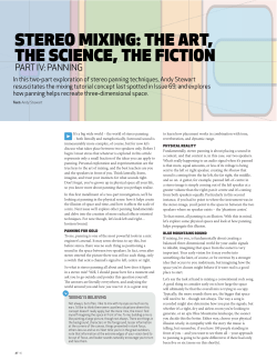 Stereo Mixing: Panning Tutorial Issue 82