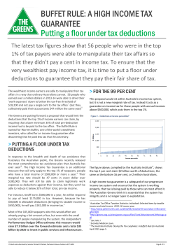 BUFFET RULE: A HIGH INCOME TAX