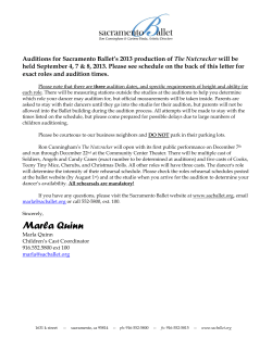 Nutcracker Children`s Cast Audition Info