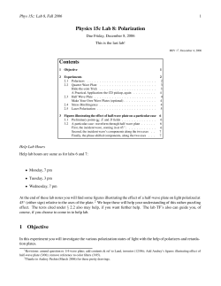 Lab #7: Polarization - Instructional Physics Lab