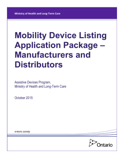 Mobility Device Listing Application Package