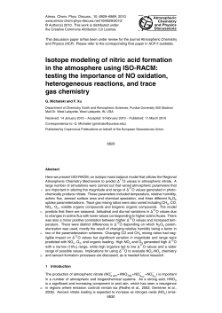 Isotope modeling of nitric acid formation in the atmosphere using