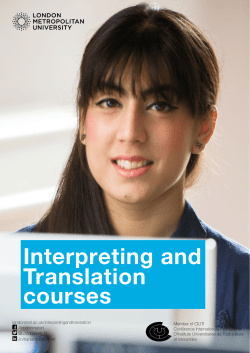 Interpreting and Translation Brochure 2016-17