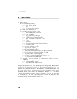 Abbreviations guide  - Journal of Jewish Studies