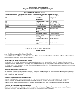 Magnet school summer reading list