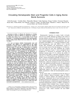 Circulating Hematopoietic Stem and Progenitor Cells in Aging