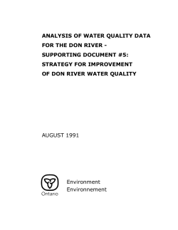 Analysis of Water Quality Data For The Don River