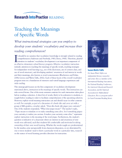 Teaching the Meanings of Specific Words - Pearson-Global