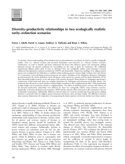 DiversityБproductivity relationships in two ecologically