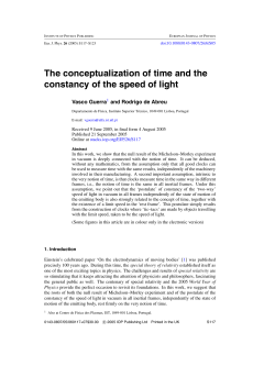 The conceptualization of time and the constancy of the speed of light