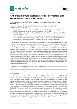 Antioxidant Phytochemicals for the Prevention and