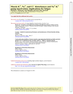 pump inactivation: implications for fatigue +