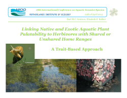 Linking Native and Exotic Aquatic Plant Palatability to Herbivores