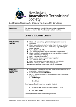 Best Practice Guidelines for Checking the Advance CS2