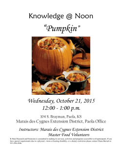 Pumpkin - Marais des Cygnes District