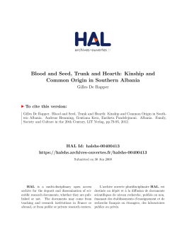 Blood and Seed, Trunk and Hearth: Kinship and Common - Hal-SHS