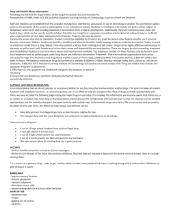 Drug and Alcohol Abuse Information - Delaware Learning Institute of