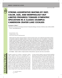 STRONG ASSORTATIVE MATING BY DIET, COLOR, SIZE, AND