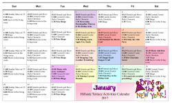 Hillside Terrace Activities Calendar 2017
