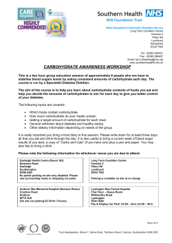 carbohydrate awareness workshop