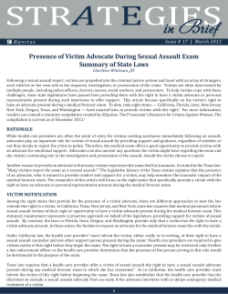 Presence of Victim Advocate During Sexual Assault