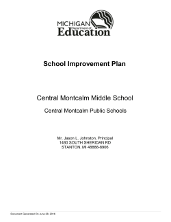School Improvement Plan - Central Montcalm Public Schools