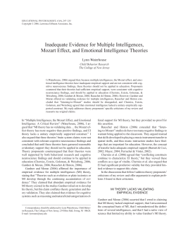 Inadequate Evidence for Multiple Intelligences, Mozart Effect, and