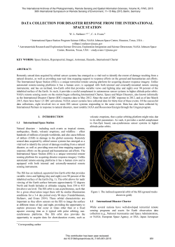 data collection for disaster response from the international space