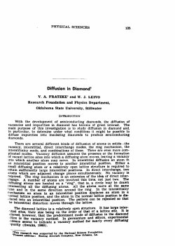 Diffusion in Diamond - Oklahoma State University