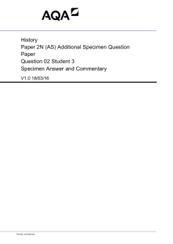 AS History Specimen answer and commentary Paper 2N