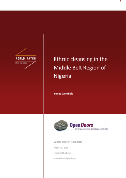Ethnic cleansing in the Middle Belt Region of Nigeria