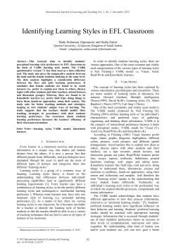 Identifying Learning Styles in EFL Classroom