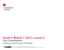 Grade 4: Module 1: Unit 3: Lesson 8 Our Constitution