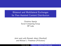 Bilateral and Multilateral Exchanges for Peer
