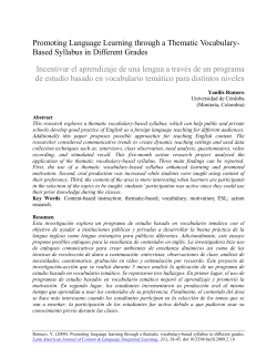 Promoting Language Learning through a Thematic Vocabulary