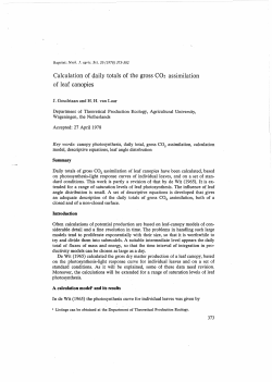 Calculation of daily totals of the gross C02 assimilation of leaf