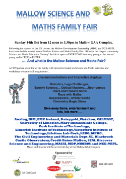 Sunday 14th Oct from 12 noon to 3.30pm in Mallow GAA
