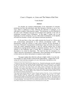 Coase`s Penguin, or, Linux and The Nature of the