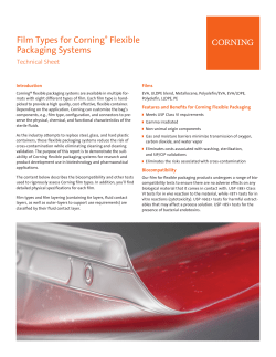 Film Types for Corning&reg; Flexible Packaging Systems