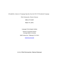 A Readability Analysis of Campaign Speeches