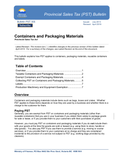 Bulletin PST 305, Containers and Packaging Materials