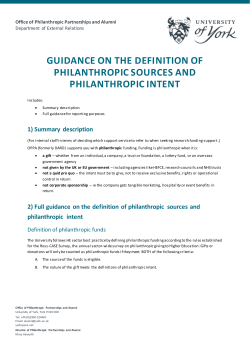 Definition of Philanthropic Sources and Philanthropic
