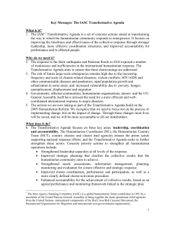 The IASC Transformative Agenda