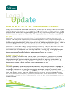 Percentage test not right for TUPE`s "organised