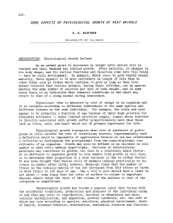 Some Aspects of Physiological Growth of Meat Animals