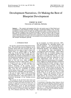 Development Narratives, Or Making the Best of Blueprint