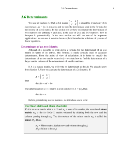 Determinants and Cramer`s Rule
